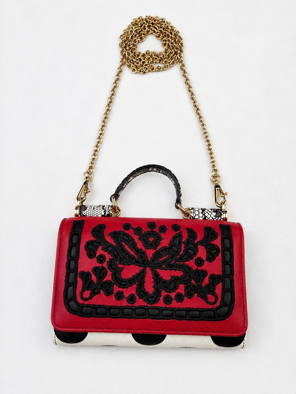 Dolce & Gabbana Sicily Von Bag, embroidered mini.